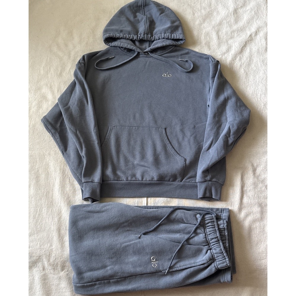 Womens Alo Accolade Gray Sweat Set Hoodie / Sweatpants Sz Medium